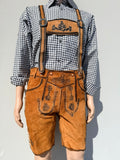 Heren lederhosen maat 48 tm 64 met bretels echt (rund)leer! (WAX)